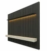 Home Ripado Para TV 85 Polegadas Com LED 230x250 Nobre Gelius Grafite/Off White