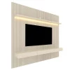 Home Painel Ripado 3D TV 75 Pol  224cm x 250cm Com LED Requinte Gelius Off White