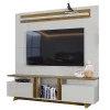 Home Sala Para TV Até 60 Pol Zafira Lukaliam Off White/Canela