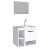 Conjunto Para Banheiro Aço Gabinete e Espelho Lichia 60 Cozimax Branco