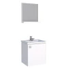 Conjunto Para Banheiro Aço Gabinete e Espelho Cacau 40 Cozimax Branco