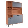 Kit Cozinha Compacta Completa 120x180cm 4 Portas 2 Gavetas Agata 1.2 Lukaliam Jequitiba/Grafite