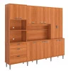 Cozinha Grande Completa 255x220cm 12 Portas 3 Gavetas Pulse 2.6 Lukaliam Jequitiba