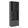 Livreiro Estante Multiuso 2 Portas 8 Nichos 71x185x35 Taurus Patrimar Grafite