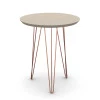 Mesa de Apoio Redonda Pés de Ferro 53 x 53 x 62 Evolution Patrimar Off White