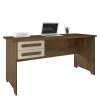 Escrivaninha Mesa Escritório 160cm 2 Gavetas Cannes RV Móveis Freijo/Off White