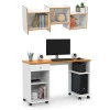 Mesa Para Computador Com Nicho Parede 125cm Gaveta Million Patrimar Branco/Cinamomo