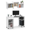 Mesa Para Computador Com Nicho Parede 125cm Gaveta Million Patrimar Branco