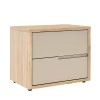Mesa de Cabeceira 2 Gavetas Cava 100% MDF Concept Robel Hanover/Fendi Liso