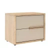 Mesa de Cabeceira 2 Gavetas Puxadores 100% MDF Concept Robel Hanover/Fendi Liso
