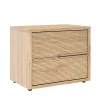 Mesa de Cabeceira 2 Gavetas Puxadores 100% MDF Concept Robel Hanover Frisado