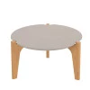 Mesa de Centro MDF Usinado Florida 55cm Lukaliam Off White/Freijo