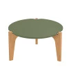 Mesa de Centro MDF Usinado Florida 55cm Lukaliam Verde Floresta/Freijo