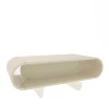 Mesa de Centro Design Exclusivo Nobre Pés de Vidro Gelius Off White