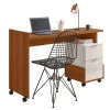 Mesa Para Escritório Estudos 2 Gavetas 138cm Alessa M1 Lukaliam Jequitiba/Off White