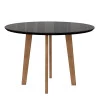 Mesa de Jantar Redonda Tampo Vidro 108x108 Pés Oblongo Turmalina RV Móveis Preto