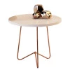 Mesa Lateral 60x60 Pés de Ferro 8005 JB Bechara Pérola/Bronze