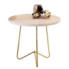 Mesa Lateral 60x60 Pés de Ferro 8005 JB Bechara Pérola/Dourado