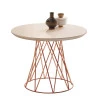 Mesa de Centro Pés Ferro 60 x 60 Redonda 8040 JB Bechara Pérola/Bronze