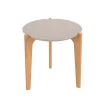 Mesa Lateral MDF Usinado Florida 50cm Lukaliam Off White/Freijo