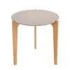 Mesa Lateral MDF Usinado Florida 60cm Lukaliam Off White/Freijo