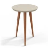 Mesa Lateral Redonda Pés Palito Luna 44 x 44 x 57 Patrimar Off White