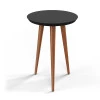 Mesa Lateral Redonda Pés Palito Luna 44 x 44 x 57 Patrimar Preto