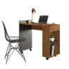 Mesa Pequena Para Escritório Estudos 94cm Alessa M2 Lukaliam Amêndoa/Chumbo