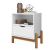 Mesa de Cabeceira 1 Gaveta 1 Nicho 52cm x 58cm Antares Casa D Branco
