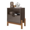 Mesa de Cabeceira 1 Gaveta 1 Nicho 52cm x 58cm Antares Casa D Cinza
