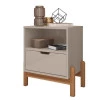 Mesa de Cabeceira 1 Gaveta 1 Nicho 52cm x 58cm Antares Casa D Off White