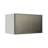 Módulo Armário Aéreo 60cm 1 Porta Basculante Vidro Reflecta Cozinha Modulada Robel Branco