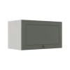 Módulo Armário Aéreo 60cm 1 Porta Basculante 100% MDF Cozinha Provence Robel Branco/Salvia Matte