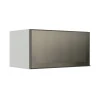 Módulo Armário Aéreo 70cm 1 Porta Basculante Vidro Reflecta Cozinha Modulada Robel Branco
