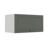 Módulo Armário Aéreo 70cm 1 Porta Basculante 100% MDF Cozinha Provence Robel Branco/Salvia Matte