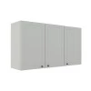 Módulo Armário Aéreo 68x120x34cm 3 Portas 100% MDF Cozinha Provence Robel Branco/Branco Matte