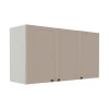 Módulo Armário Aéreo 68x120x56cm 3 Portas 100% MDF Cozinha Provence Robel Branco/Fendi Matte