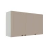 Módulo Armário Aéreo 68x120x34cm 3 Portas 100% MDF Cozinha Provence Robel Branco/Fendi Matte