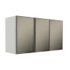 Módulo Armário Aéreo 68x120x56cm 3 Portas Vidro Reflecta Cozinha Modulada Robel Branco