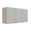 Módulo Armário Aéreo 68x120x56cm 3 Portas 100% MDF Cozinha Provence Robel Fendi/Branco Matte