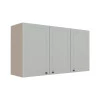 Módulo Armário Aéreo 68x120x34cm 3 Portas 100% MDF Cozinha Provence Robel Fendi/Branco Matte