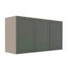 Módulo Armário Aéreo 68x120x56cm 3 Portas 100% MDF Cozinha Provence Robel Fendi/Sálvia Matte