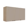 Módulo Armário Aéreo 68x120x34cm 3 Portas 100% MDF Cozinha Provence Robel Hanover/Fendi Matte