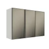 Módulo Armário Aéreo 88x120x34cm 3 Portas Vidro Reflecta Cozinha Modulada Robel Branco