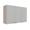 Módulo Armário Aéreo 88x120x34cm 3 Portas 100% MDF Cozinha Provence Robel Fendi/Branco Matte