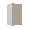 Módulo Armário Aéreo 68x40x34cm 1 Porta 100% MDF Cozinha Modulada Provence Robel Branco/Fendi Matte
