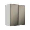 Módulo Armário Aéreo 68x60x34cm 2 Portas Vidro Reflecta Cozinha Modulada Robel Branco