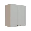 Módulo Armário Aéreo 68x60x34cm 2 Portas 100% MDF Cozinha Modulada Provence Robel Fendi/Branco Matte