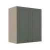 Módulo Armário Aéreo 68x60x34cm 2 Portas 100% MDF Cozinha Modulada Provence Robel Fendi/Salvia Matte