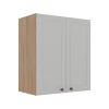 Módulo Armário Aéreo 68x60x34cm 2 Portas 100% MDF Cozinha Modulada Provence Robel Hanover/Branco Matte